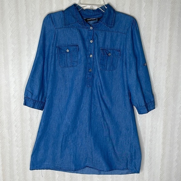 ❤️ COTTON EXPRESS Button Down tunic dress Size S - Picture 3 of 6